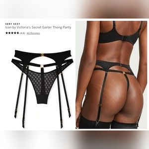 Victoria's secret very sexy ICON garter belt with attached thong panty SMALL